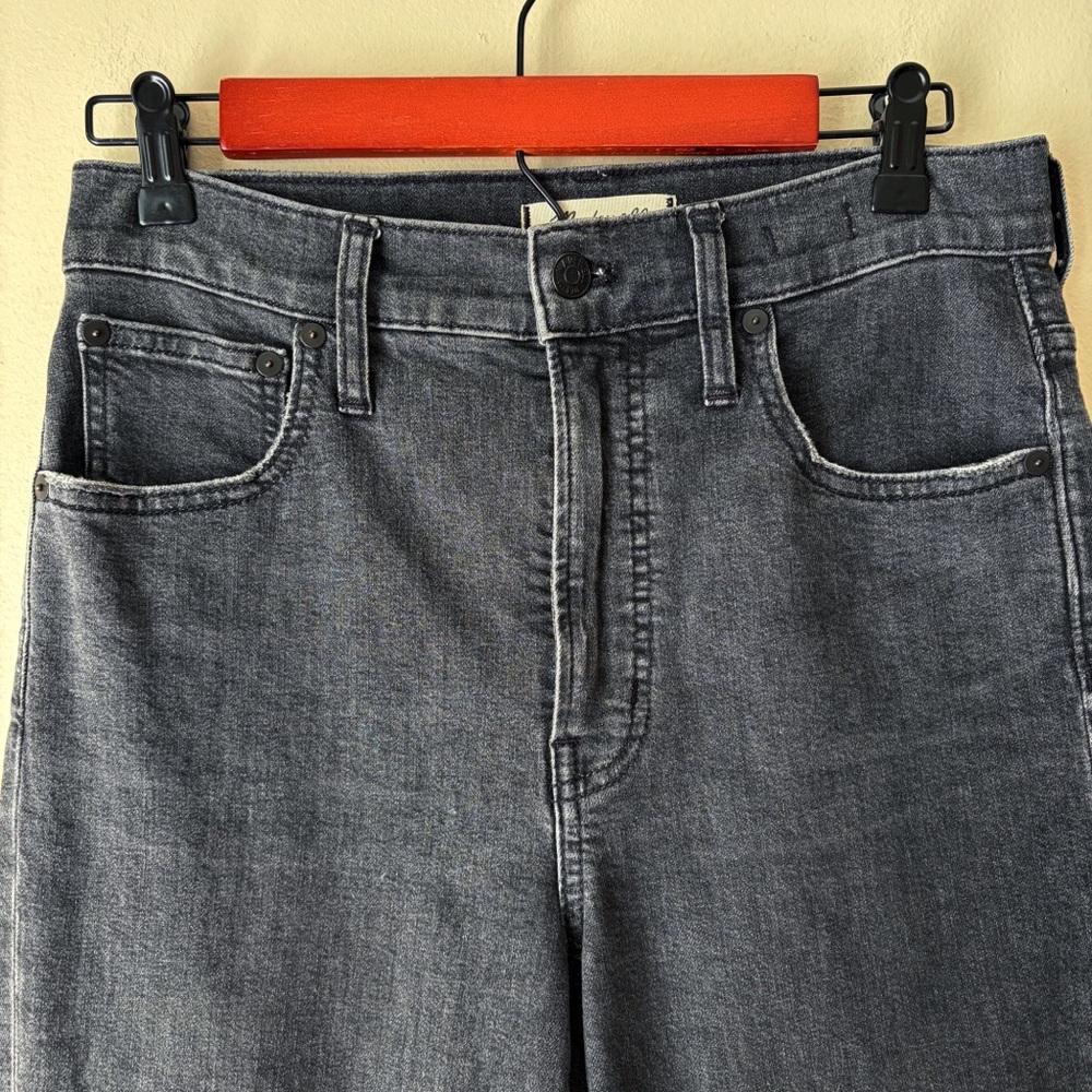 Madewell | Perfect Vintage Crop Jeans High Rise Tapered Charcoal Gray Size 27 - Picture 4 of 9